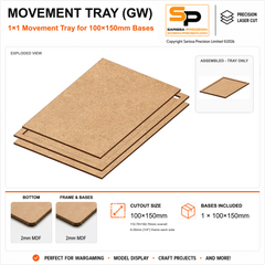 100×150mm Behemoth Tray (GW) – 1×1 – 1 base / 2mm MDF