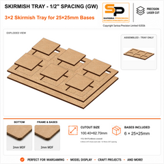 25×25mm Skirmish Tray - 1/2
