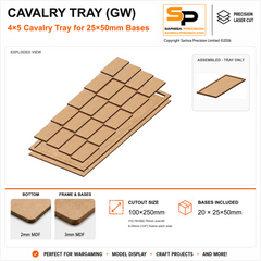 25×50mm Cavalry Tray (GW) – 4×5 – 20 bases / 3mm MDF