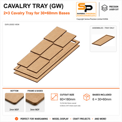 30×60mm Cavalry Tray (GW) – 2×3 – 6 bases / 3mm MDF