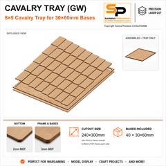 30×60mm Cavalry Tray (GW) – 8×5 – 40 bases / 3mm MDF