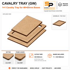 40×60mm Cavalry Tray (GW) – 1×1 – 1 base / 3mm MDF