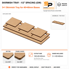 40×40mm Skirmish Tray - 1/2
