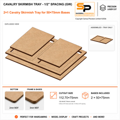 50×75mm Cavalry Skirmish Tray - 1/2