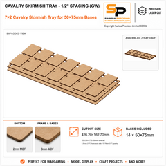 50×75mm Cavalry Skirmish Tray - 1/2