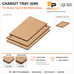 60×100mm Chariot Tray (GW) – 1×1 – 1 base / 3mm MDF