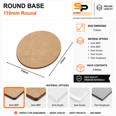 Round Bases – 110mm (×2) / 2mm MDF