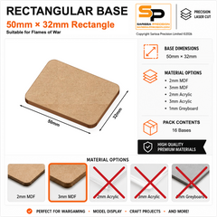 50×32mm Team Bases (FoW) – 3mm MDF