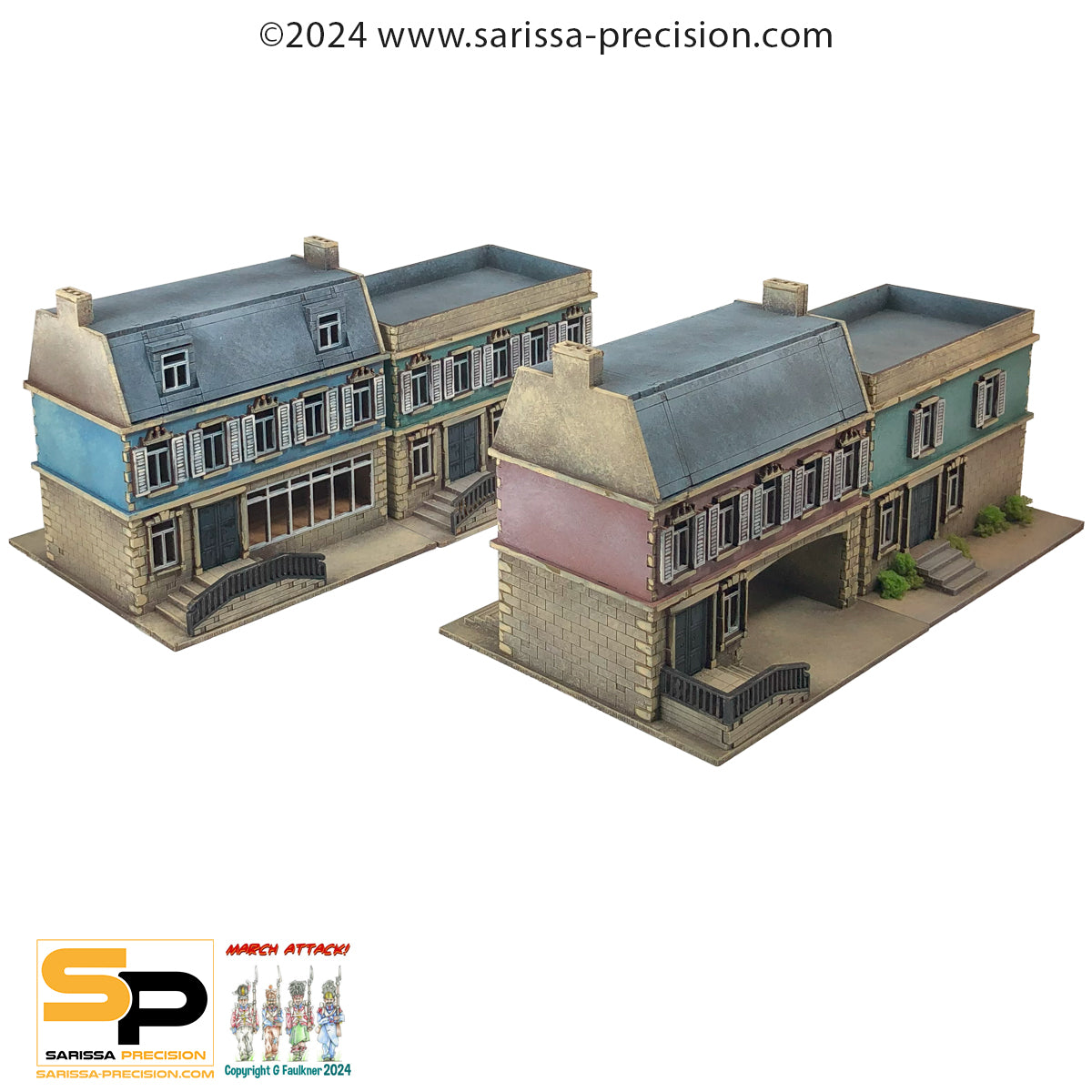 15mm Euro Townhouse Scenery Set