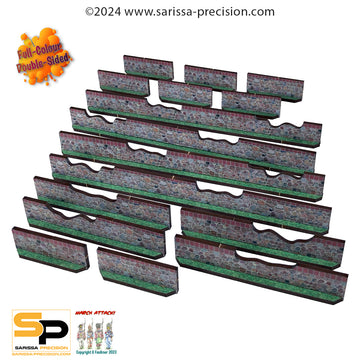 Walls - Low Stone Damaged (x16) - Full Colour