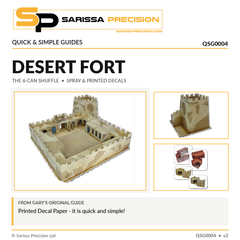 Desert Fort guide, original finished model, stone-effect and spray stage photographs