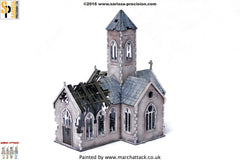 Destroyed Village Church - 15mm