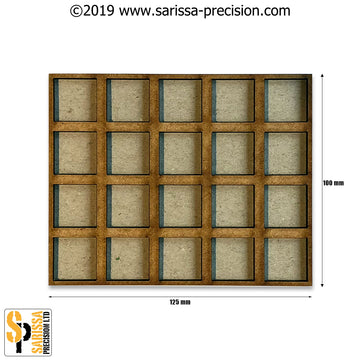 125x100mm Movement Tray for 20x20mm bases (Skirmish Style)