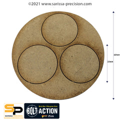 60mm Large Gun Team Base for 25mm round bases