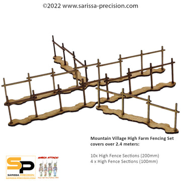 Mountain Village High Farm Fence Set (28mm)