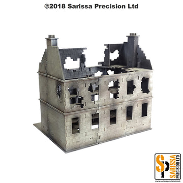 Destroyed European Residential Townhouse with Dormer