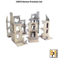 European Destroyed Townhouse Scenery Set (28mm)