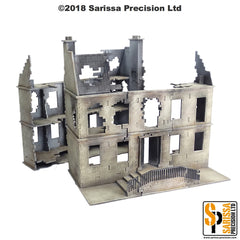 Destroyed European Residential Townhouse with Dormer