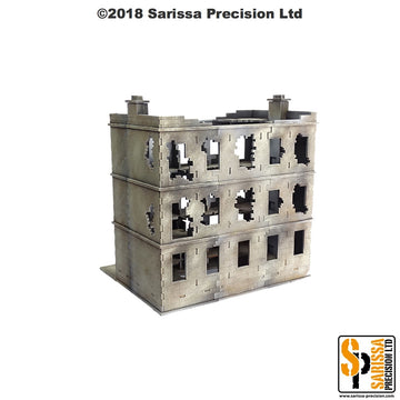 Destroyed Three-Storey European Residential Townhouse