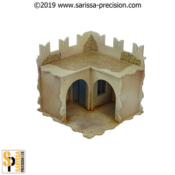 Desert Fort Corner Walls (28mm)