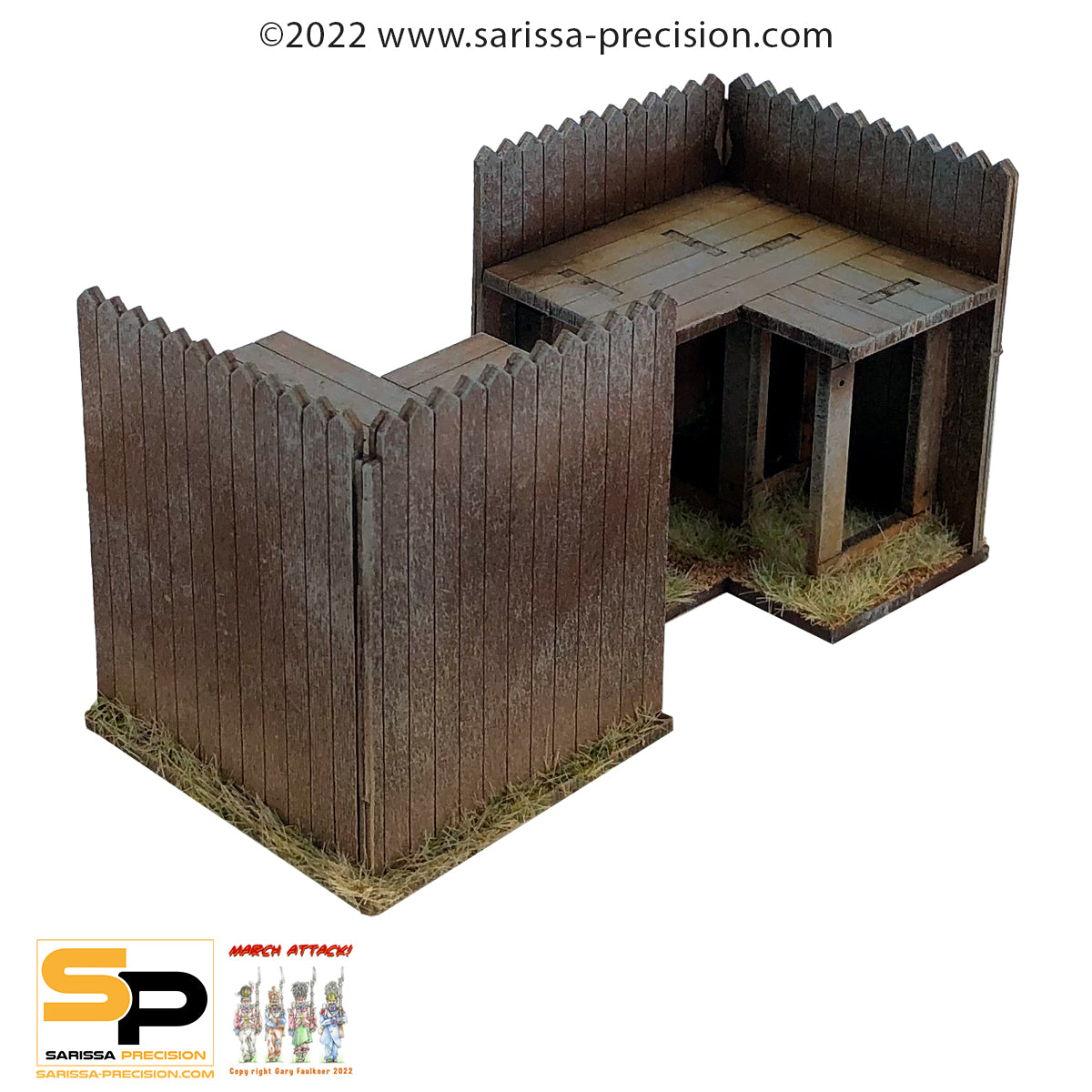 Stockade Corner Wall x2 (28mm)