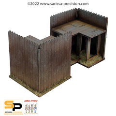 Stockade Corner Wall x2 (28mm)