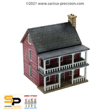 15mm North American - Planked House with Porch & Balcony