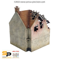 Destroyed Corner Terrace House (28mm)