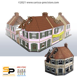 Destroyed Town Scenery Set - 15mm