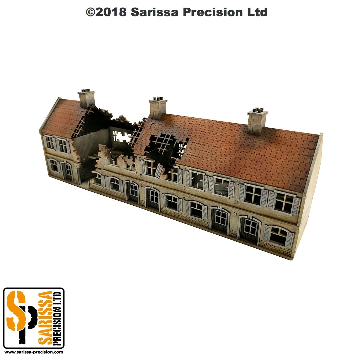 Destroyed Terrace House Block - 15mm