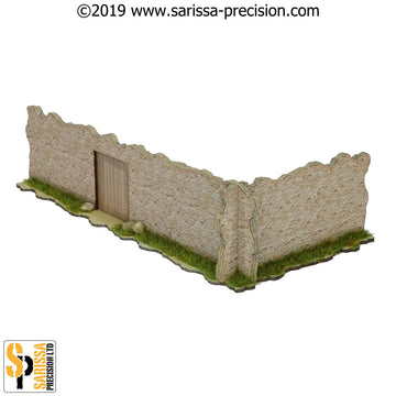 Mediterranean Village Wall With Door 20x10 - Left Hand (28mm)