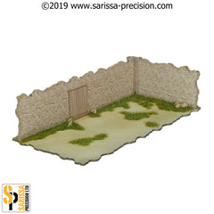 Mediterranean Village Wall With Door 20x10 - Right Hand (28mm)