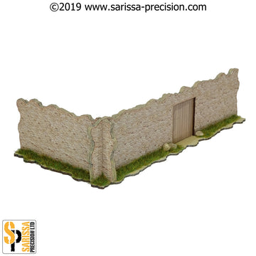 Mediterranean Village Wall With Door 20x10 - Right Hand (28mm)