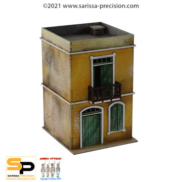 Mediterranean Small House - 2 Floors with Balcony and Flat Roof