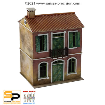 Mediterranean Wide House - 2 Floors with Balcony and Pitched Roof