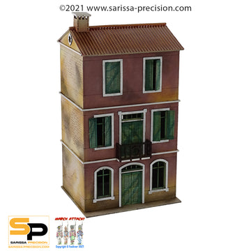 Mediterranean Wide House - 3 Floors with Balcony and Pitched Roof