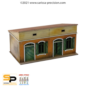 Mediterranean Semi House - 1 Floor with Sloped Roof