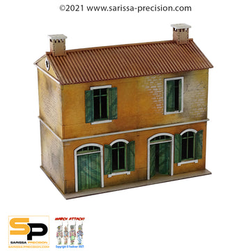 Mediterranean Semi House - 2 Floors with Pitched Roof