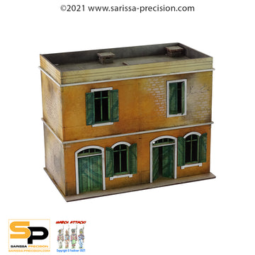 Mediterranean Semi House - 2 Floors with Flat Roof