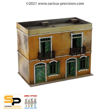 Mediterranean Semi House - 2 Floors with Balcony and Flat Roof