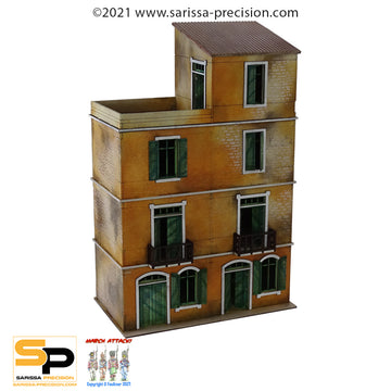 Mediterranean Semi House - 3 Floors with Balcony and Terrace Roof