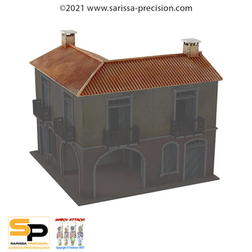 Mediterranean Corner Tavern Pitched Roof