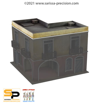 Mediterranean Corner Tavern Flat Roof