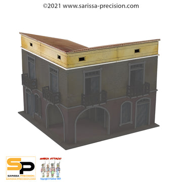 Mediterranean Corner Tavern Slope Roof