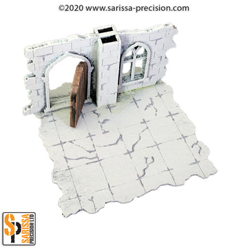 The Ruined City - High Wall with Door & Window (stackable)