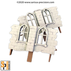 The Ruined City - level 1 Wall with Walkway & Two Windows (x2)