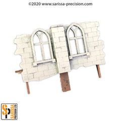 The Ruined City - level 1 Wall with Walkway & Two Windows (x2)