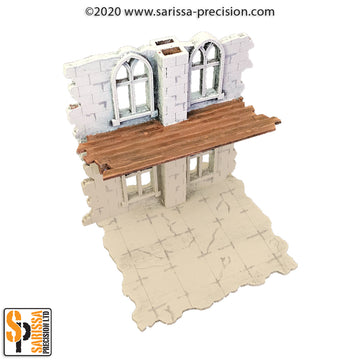 The Ruined City - level 1 Wall with Walkway & Two Windows (x2)