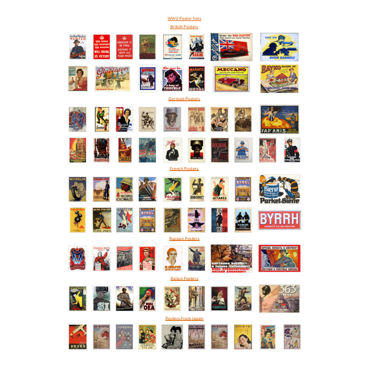 WWII Poster set - FREE - from Sarissa Precision
