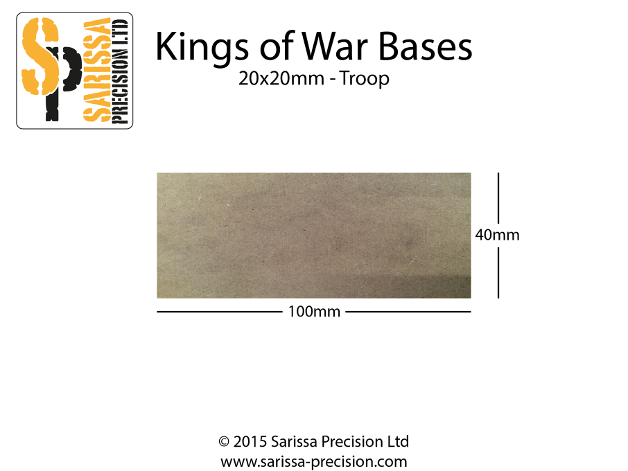 Troop Base 100x40mm 20x20